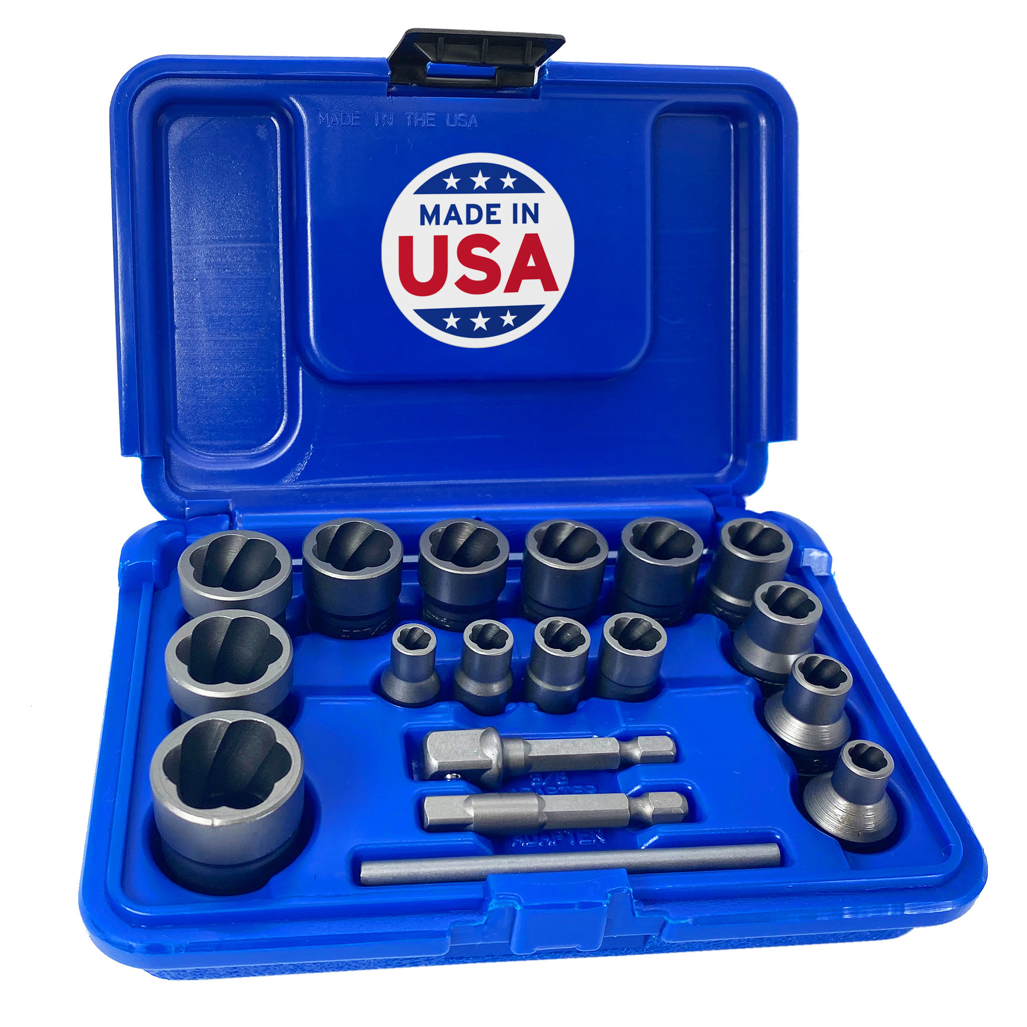 18 Piece Extraction Socket Set - ¼" and ⅜" Drive - Made in USA